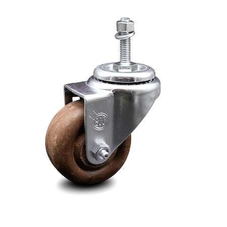 Service Caster 3.5 Inch High Temp Glass Filled Nylon Wheel Swivel 3/8 Inch Threaded Stem Caster SCC-TS20S3514-GFNSHT-381615